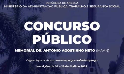 CONCURSO PÚBLICO: Já é possível se candidatar ao Concurso Público do Dr. António Agostinho Neto